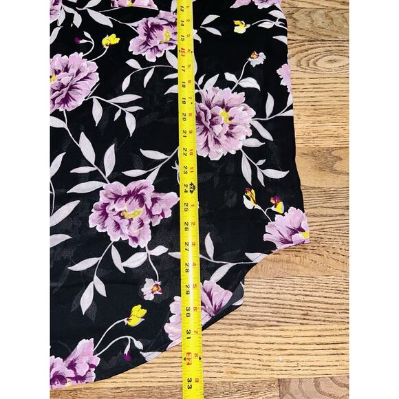 TORRID Blouse Women Black Purple Floral Roll Up Sleeve Harper Size 2xl Tunic NEW - Picture 15 of 16